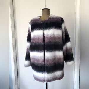 Motel Rocks Faux Fur Striped Coat